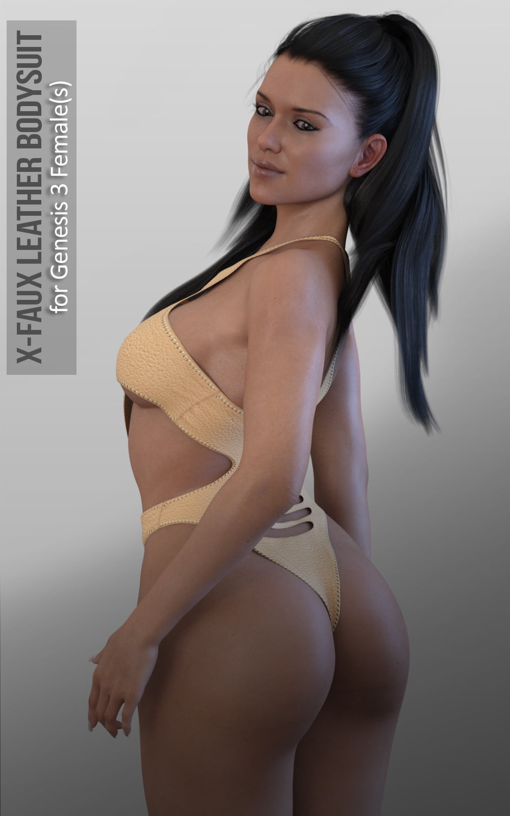X-Faux Leather Bodysuit for Genesis 3 Female(s)