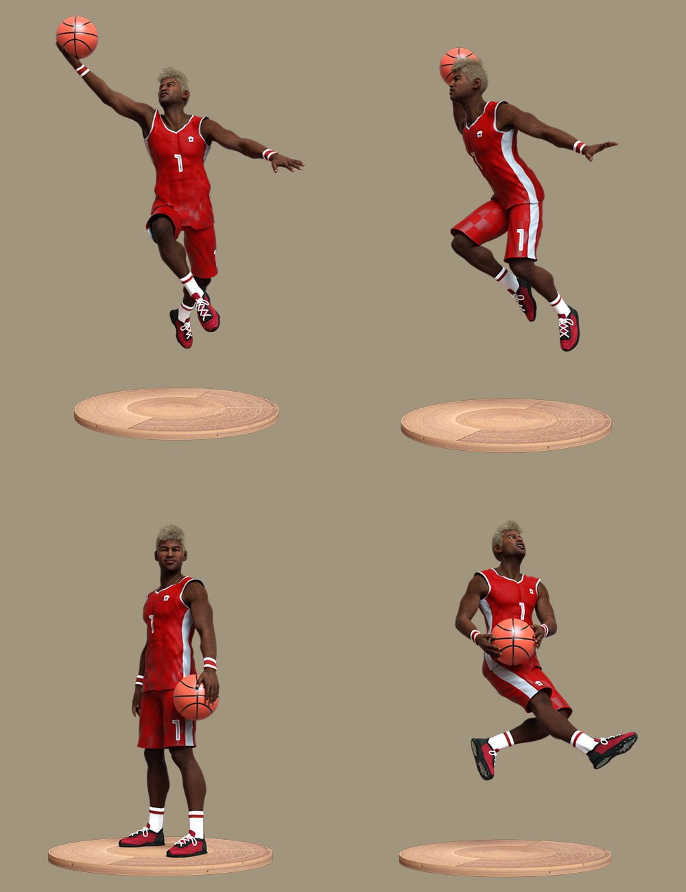 Basketball Poses for Genesis 8 and 8.1 Male