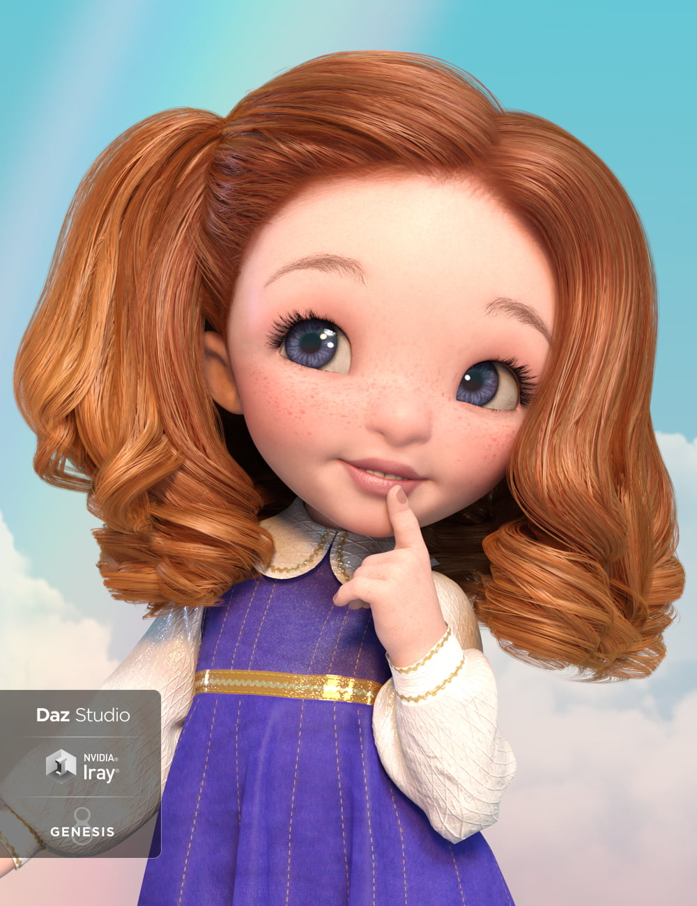 Curly Sue Hair for Genesis 8 and 8.1 Females