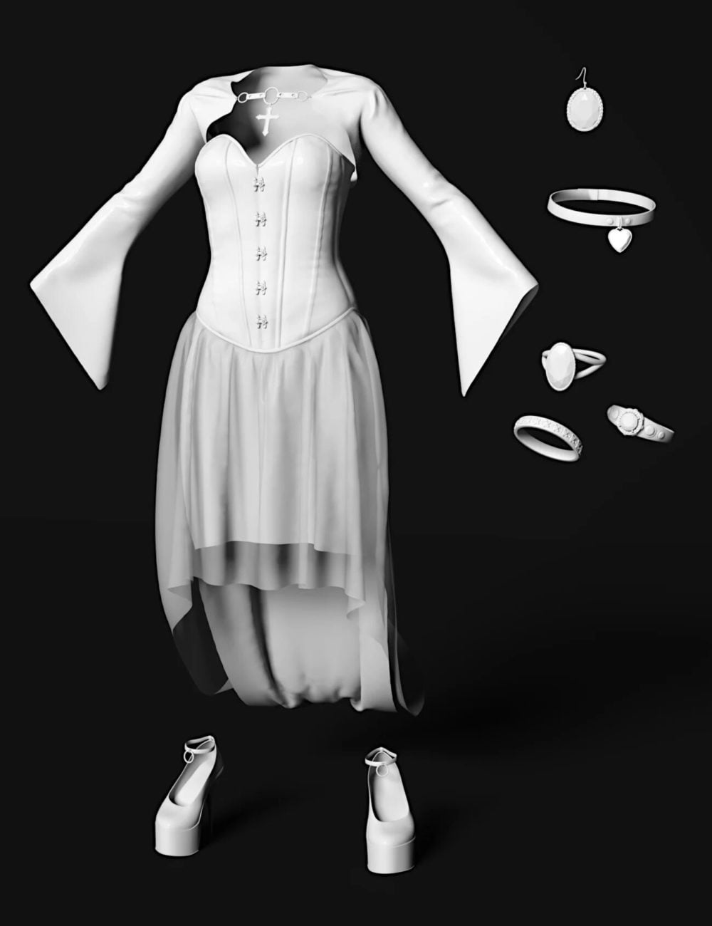 dForce Dark Vamp Outfit for Genesis 8 and 8.1 Females