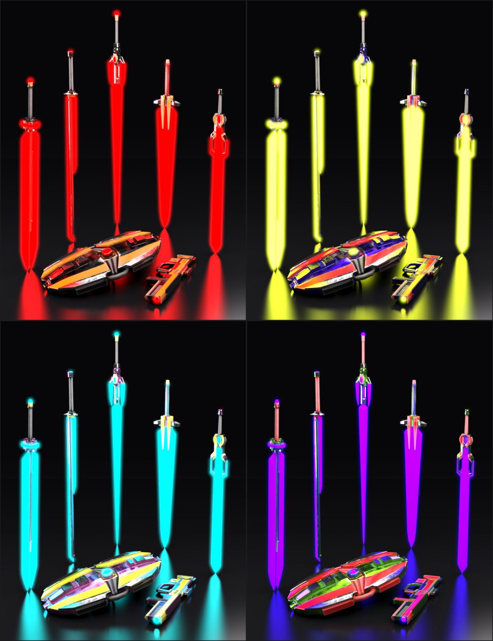 Mech Weapons and Poses for Genesis 8 and 8.1 Females