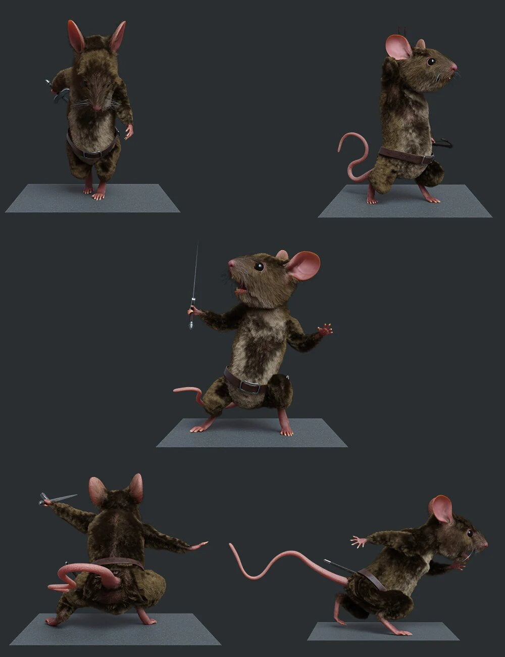 Warrior Mouse Hierarchical Poses for Storybook Mouse