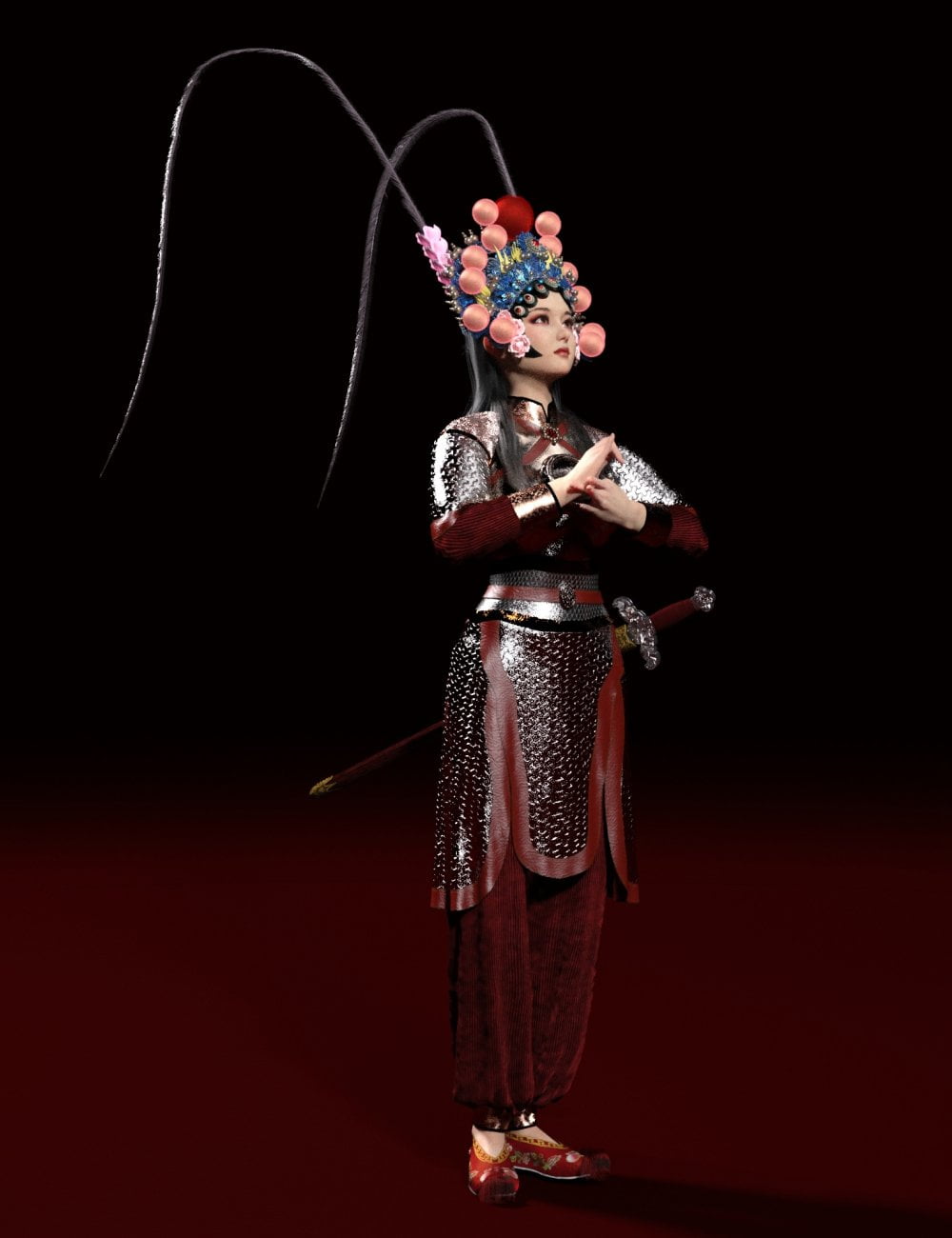 dForce Wudan Outfit and Fencing Pose for Genesis 8 and 8.1 Females