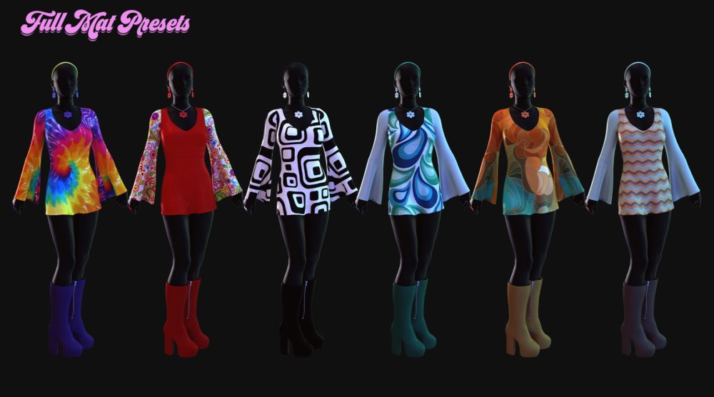 dForce Flower Power Outfit Groovy Textures