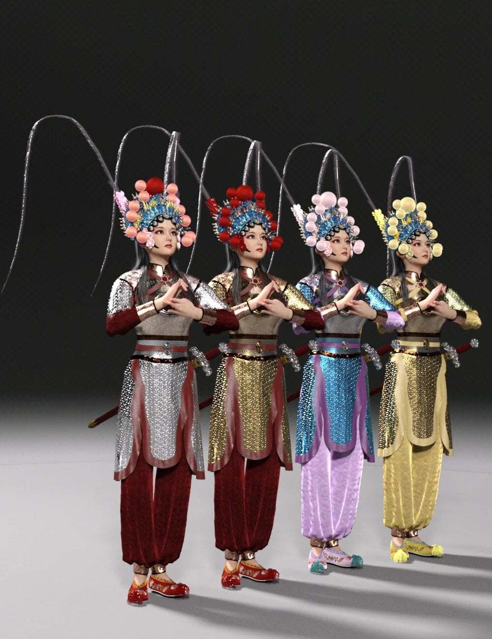 dForce Wudan Outfit and Fencing Pose for Genesis 8 and 8.1 Females