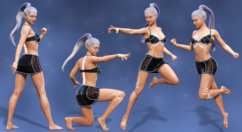 Galactic Heroine Poses for Genesis 8 Female(s)