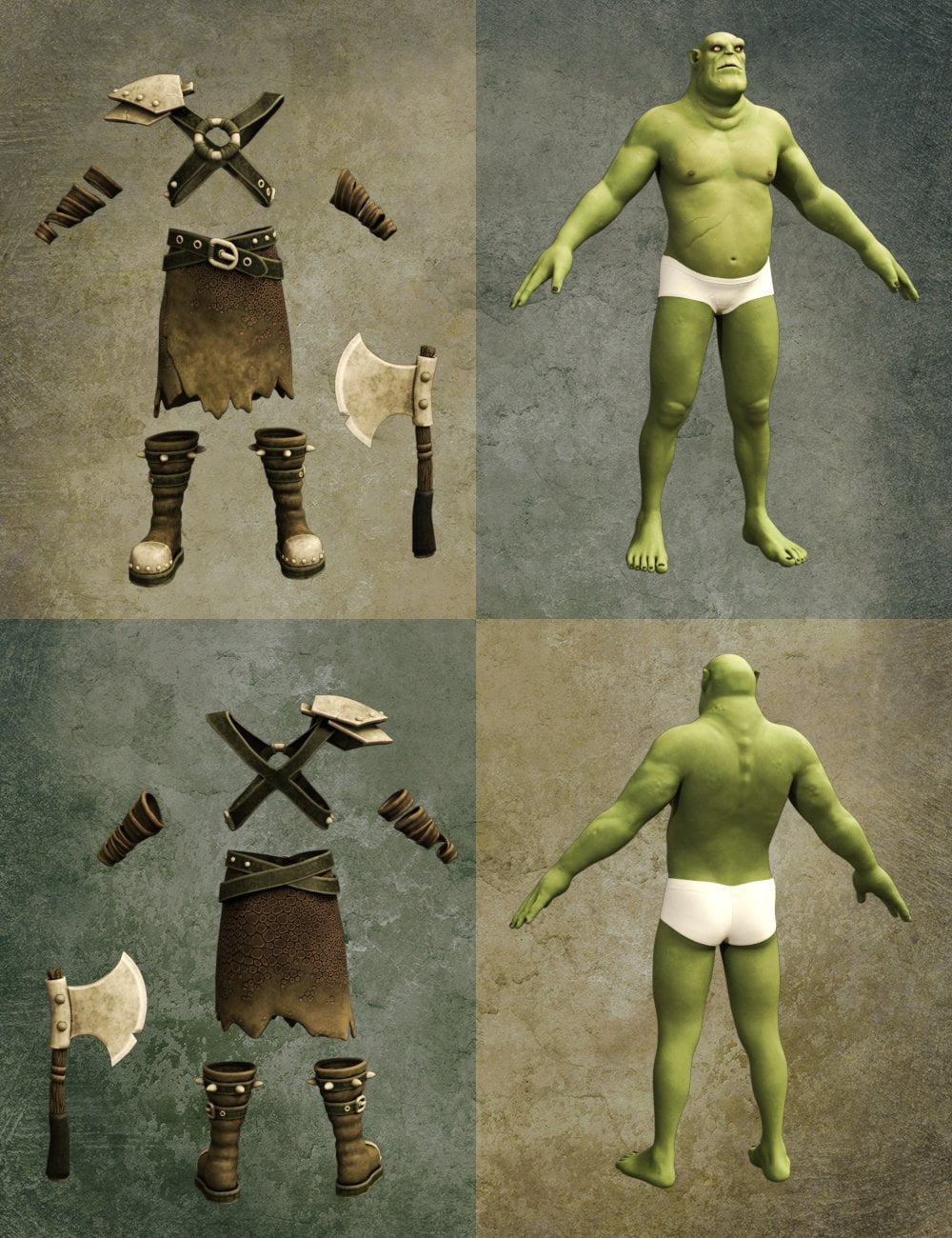 Greenzkin Orc and Outfit for Genesis 8 Male