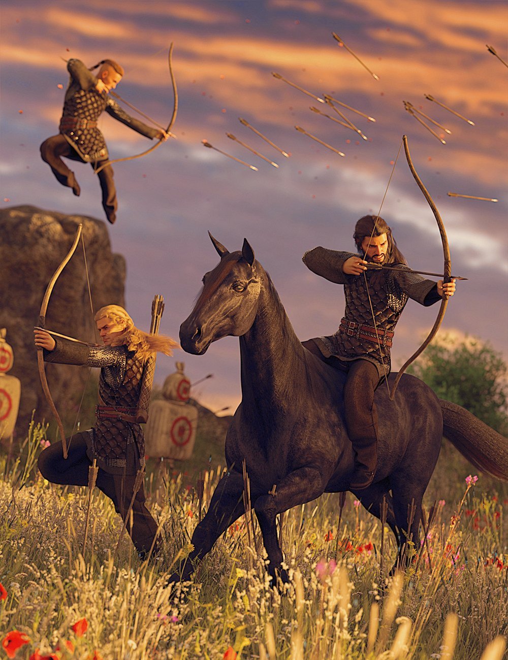 Really Cool Bow and Arrow Poses for Genesis 8.1 Male