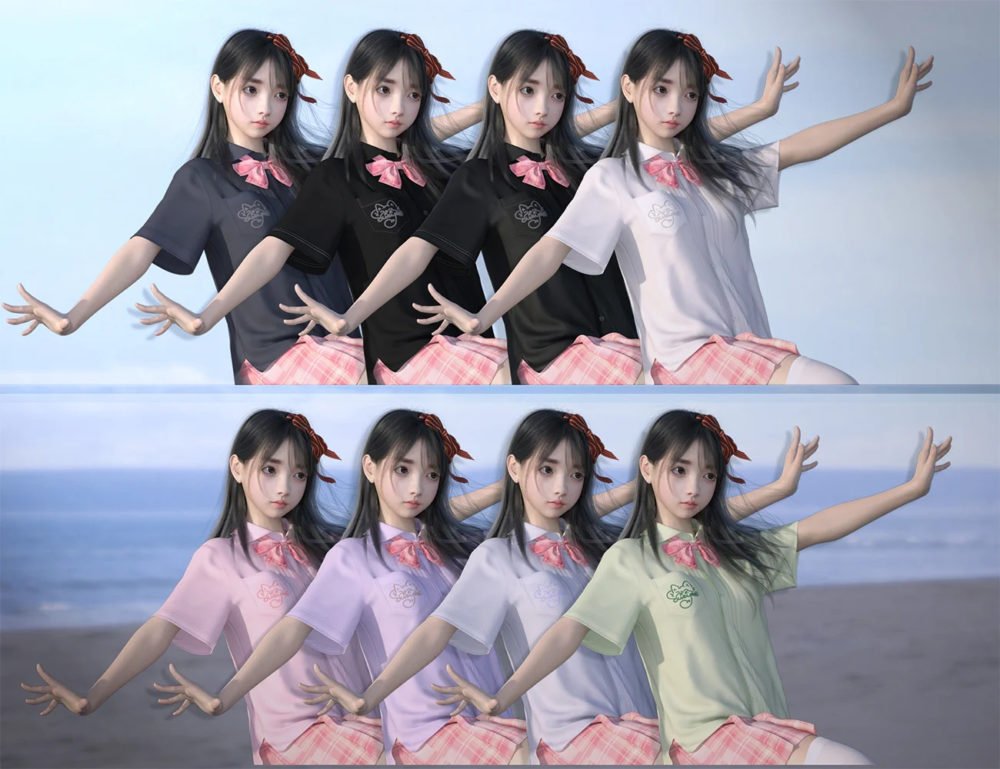 dForce Sue Yee School Uniform for Genesis 8 and 8.1 Females