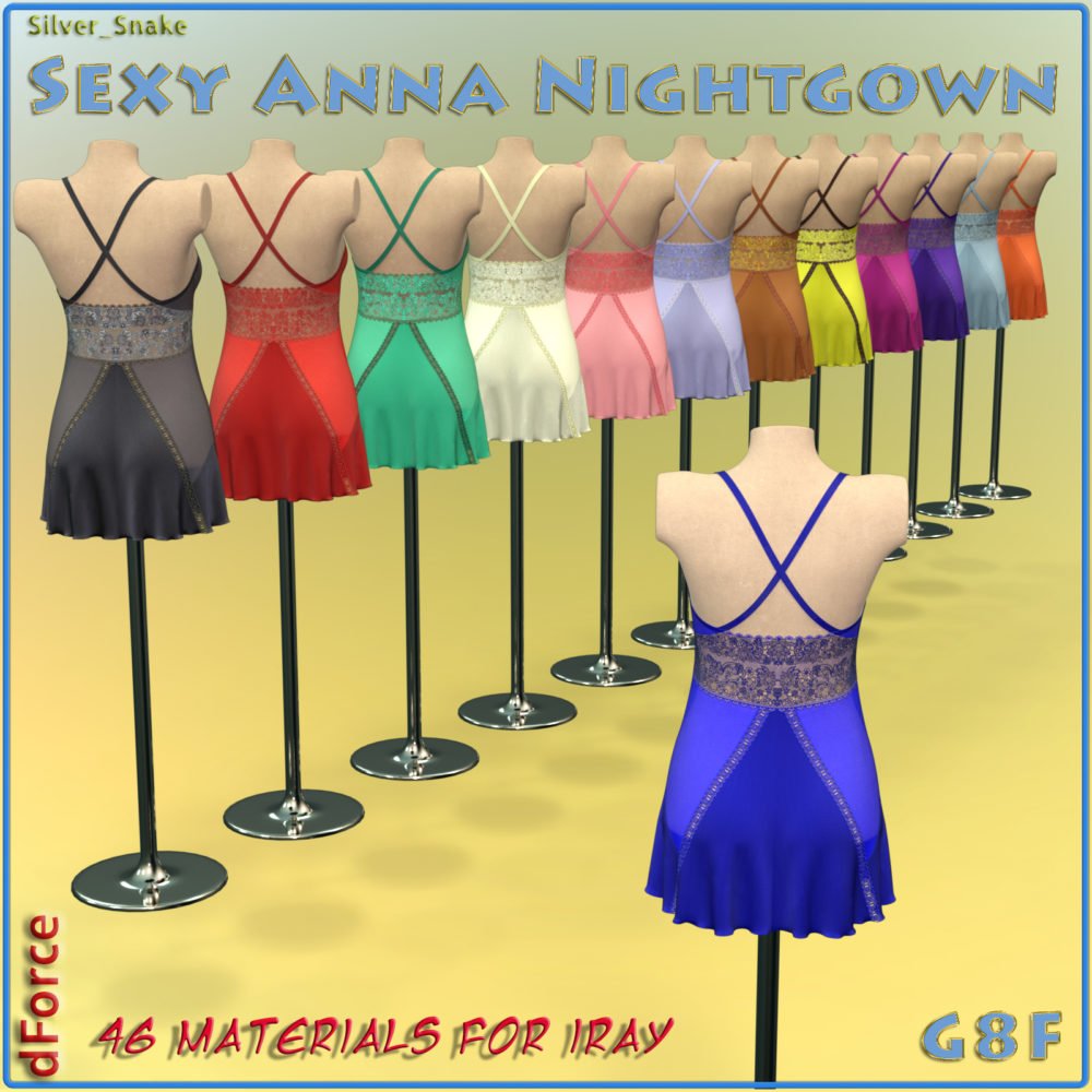 dForce Sexy Anna Nightgown for G8F and G8.1F