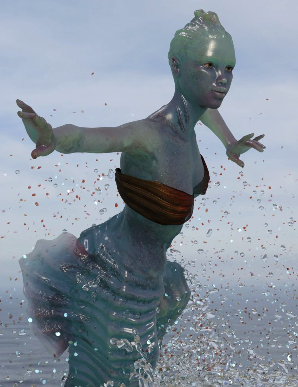 SeaHorse Coralia for Genesis 8.1 Female and for Seahorse Tails