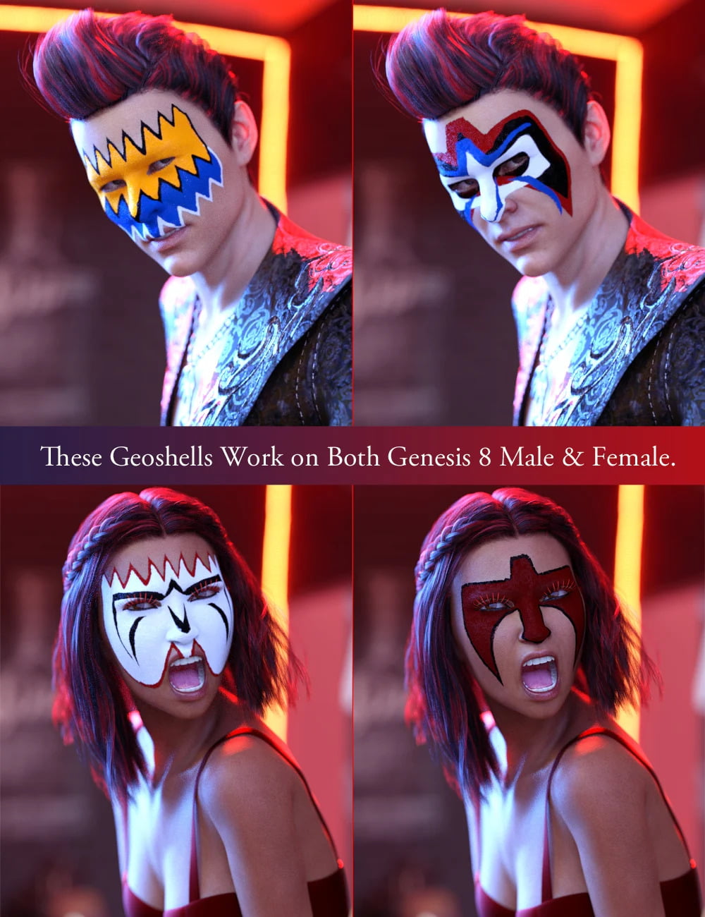 Wrestler Mask Geoshells for Genesis 8