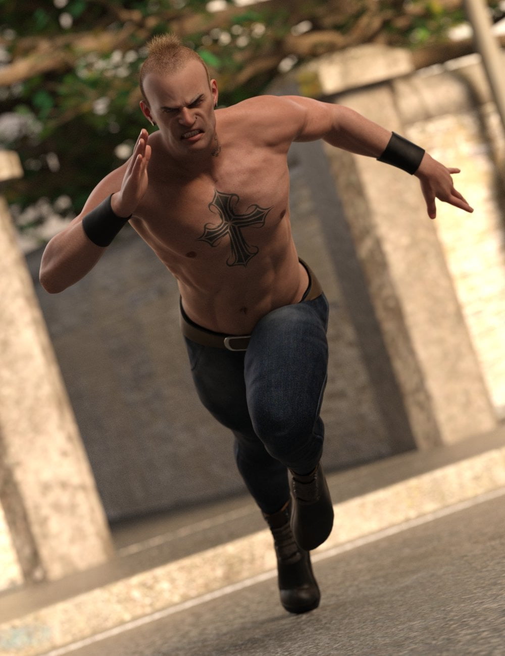 Tough Life Poses for Genesis 8 Male