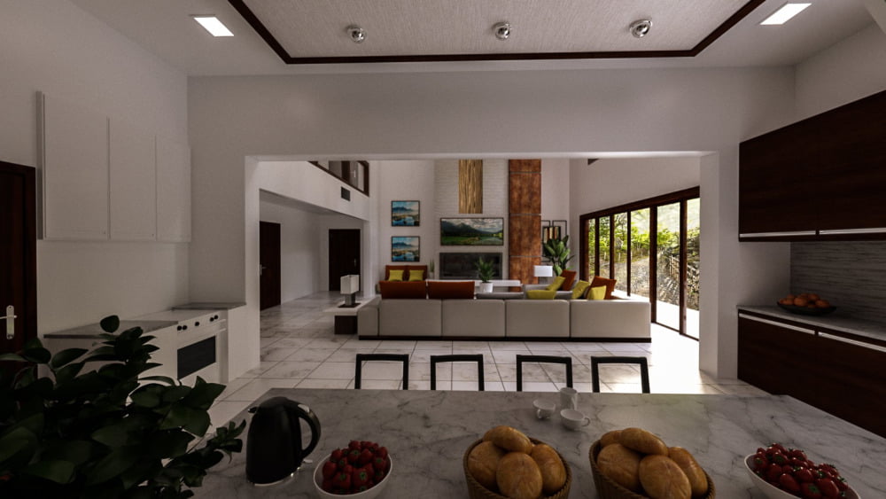 Chef's Kitchen and Living