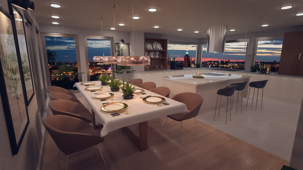 Polished Dining and Kitchen