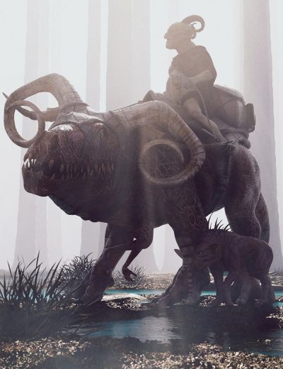 Skalarog-Original-Creature-with-Saddlery-and-Poses-2