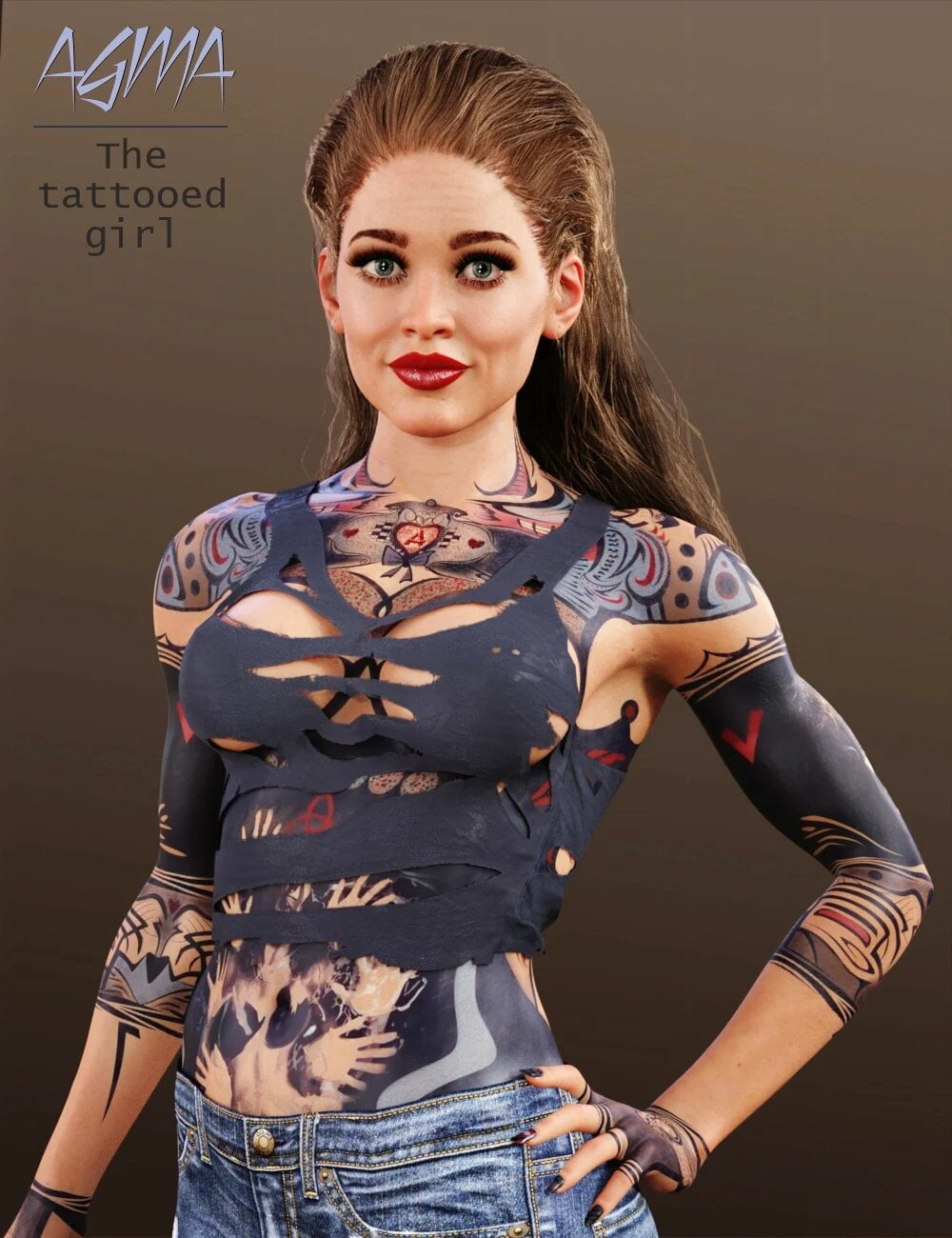 Agma - The Tattooed Girl For Genesis 8 And 8.1 Females
