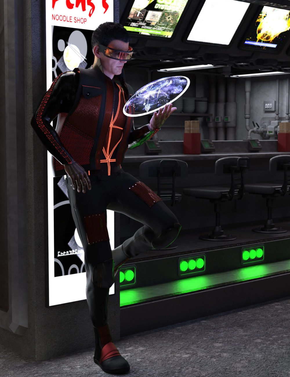 Cyber Man Outfit for Genesis 8 Males