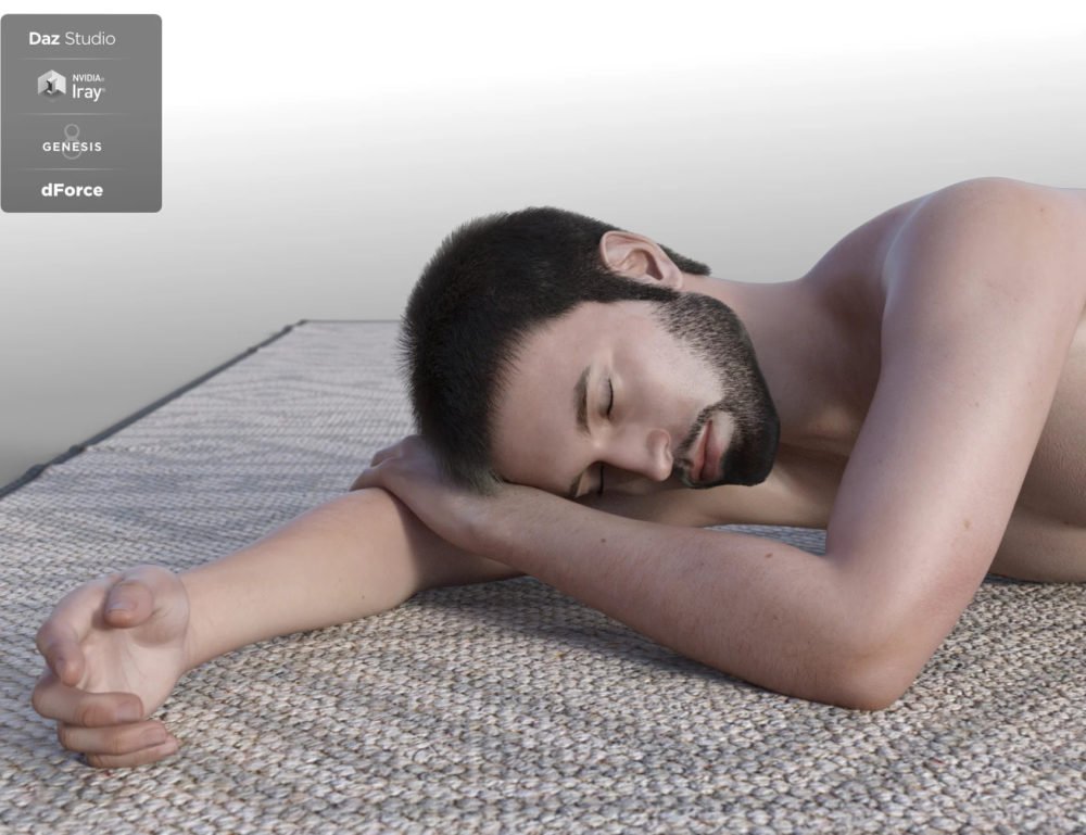 dForce Casual Hair and Beard for Genesis 8 Male(s)