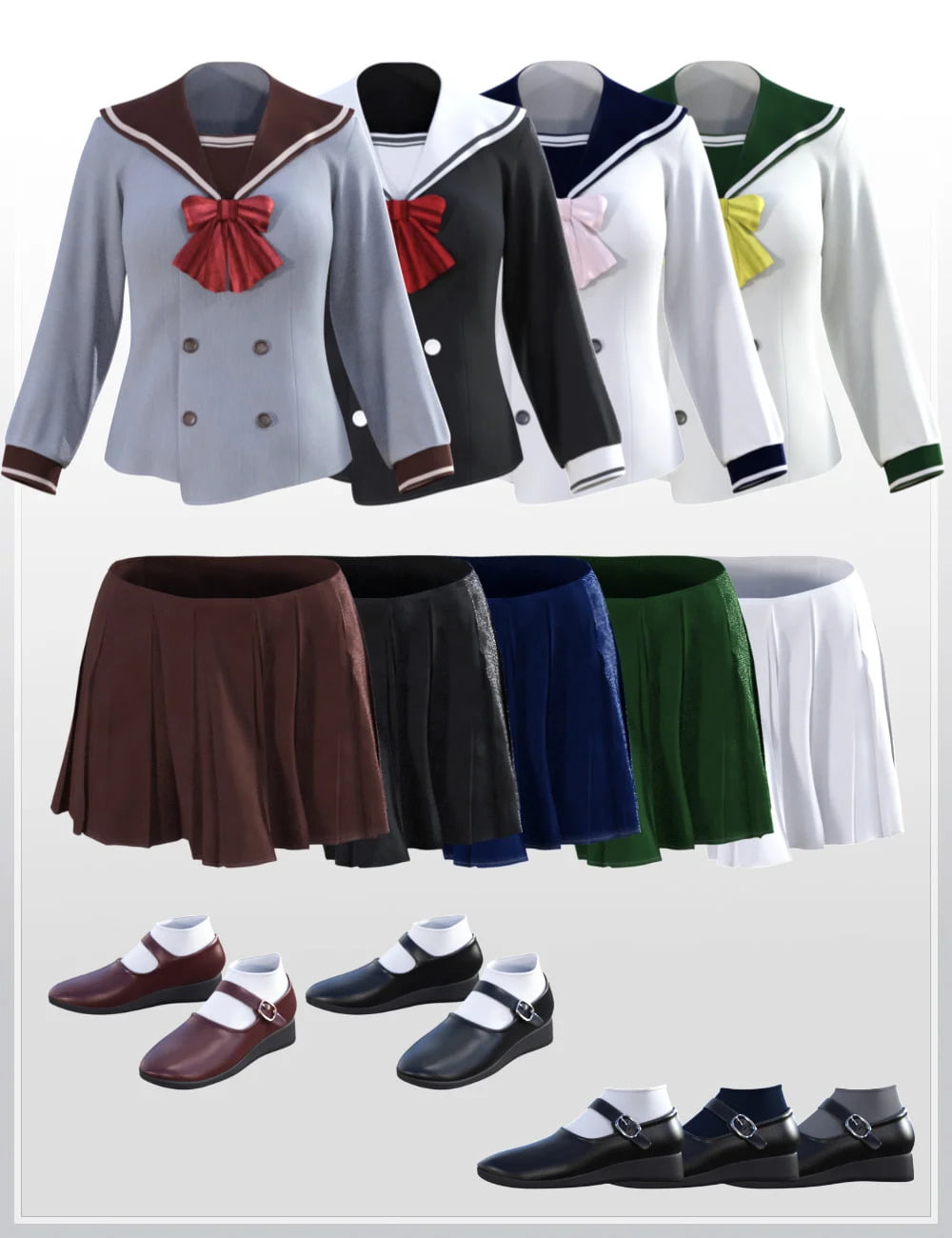 dForce Double Breasted Uniform for Genesis 8 Female(s)