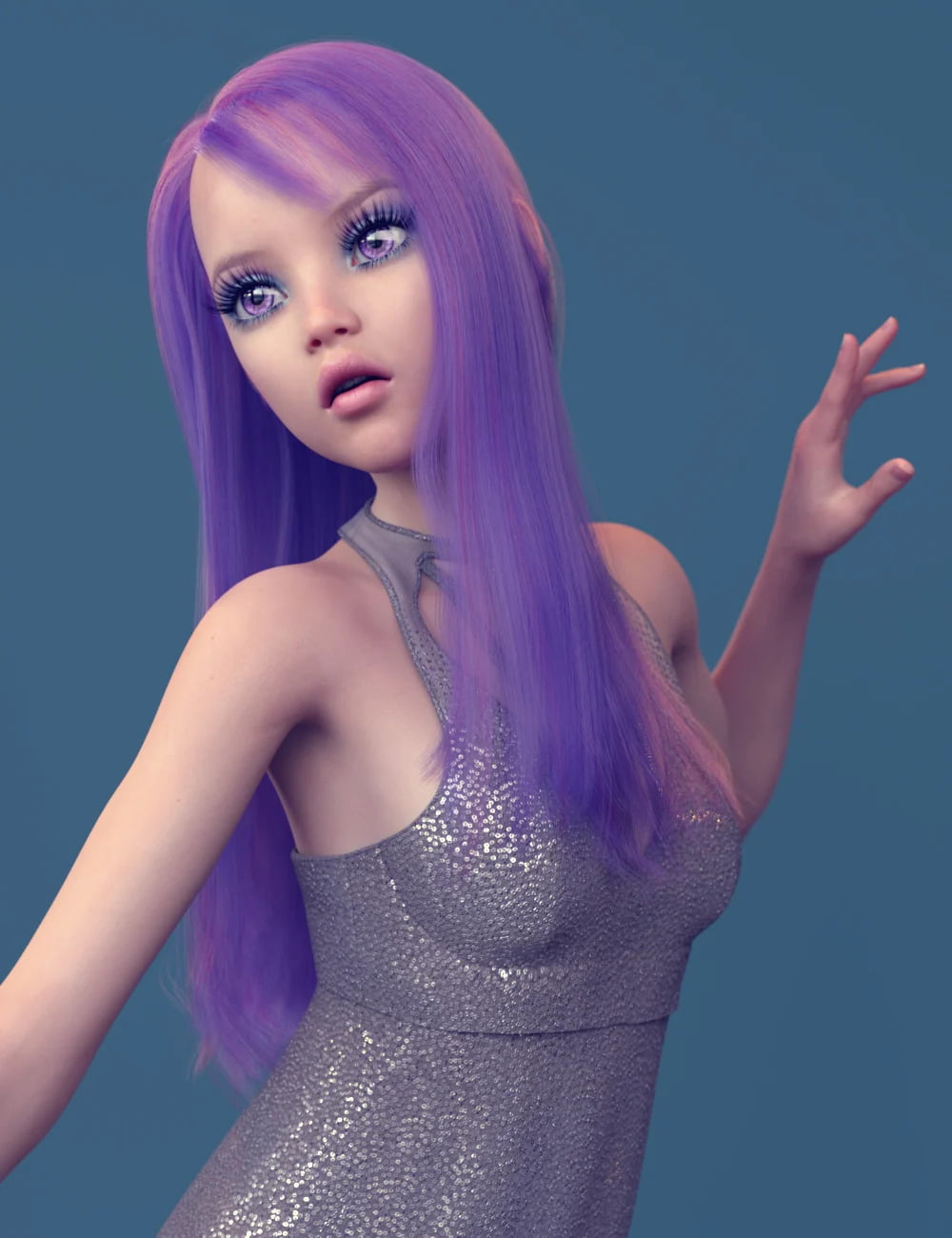 dForce Regina Hair for Genesis 8 Female(s)