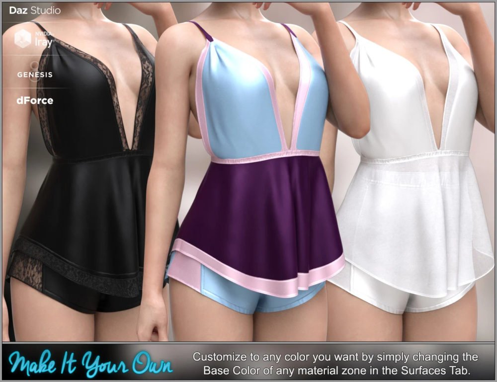dForce Silky Nights 2 Outfit for Genesis 8 Females