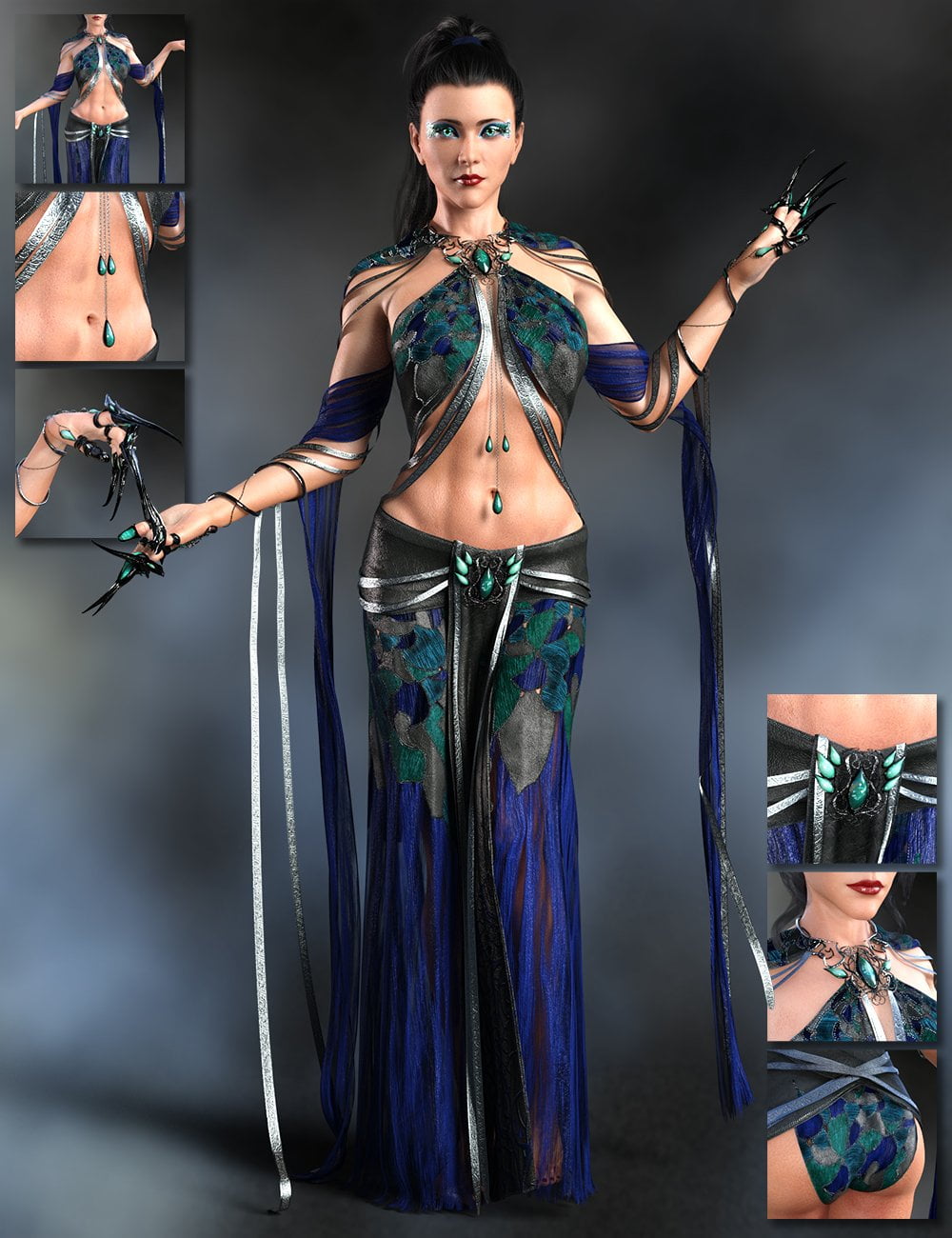 dForce Steelwitch Base Outfit for Genesis 8 Female and Genesis 8.1 Female