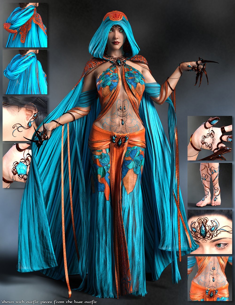 dForce Steelwitch Outfit Add-on for Genesis 8 and 8.1 Female