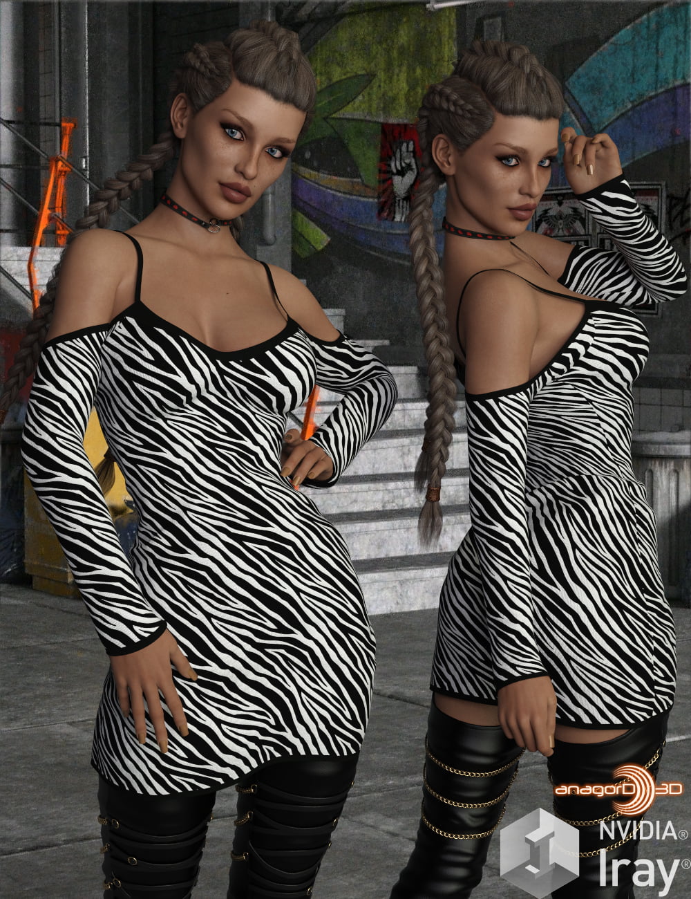 VERSUS - Shoulder Free Dress for Genesis 8 Females