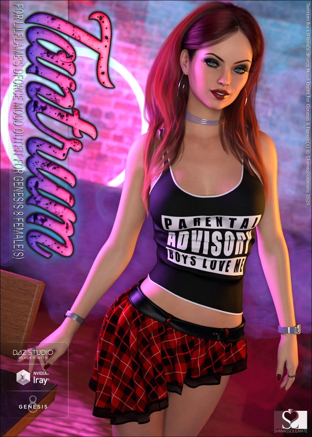 Tantrum for dForce Mood Outfit for Genesis 8 Females