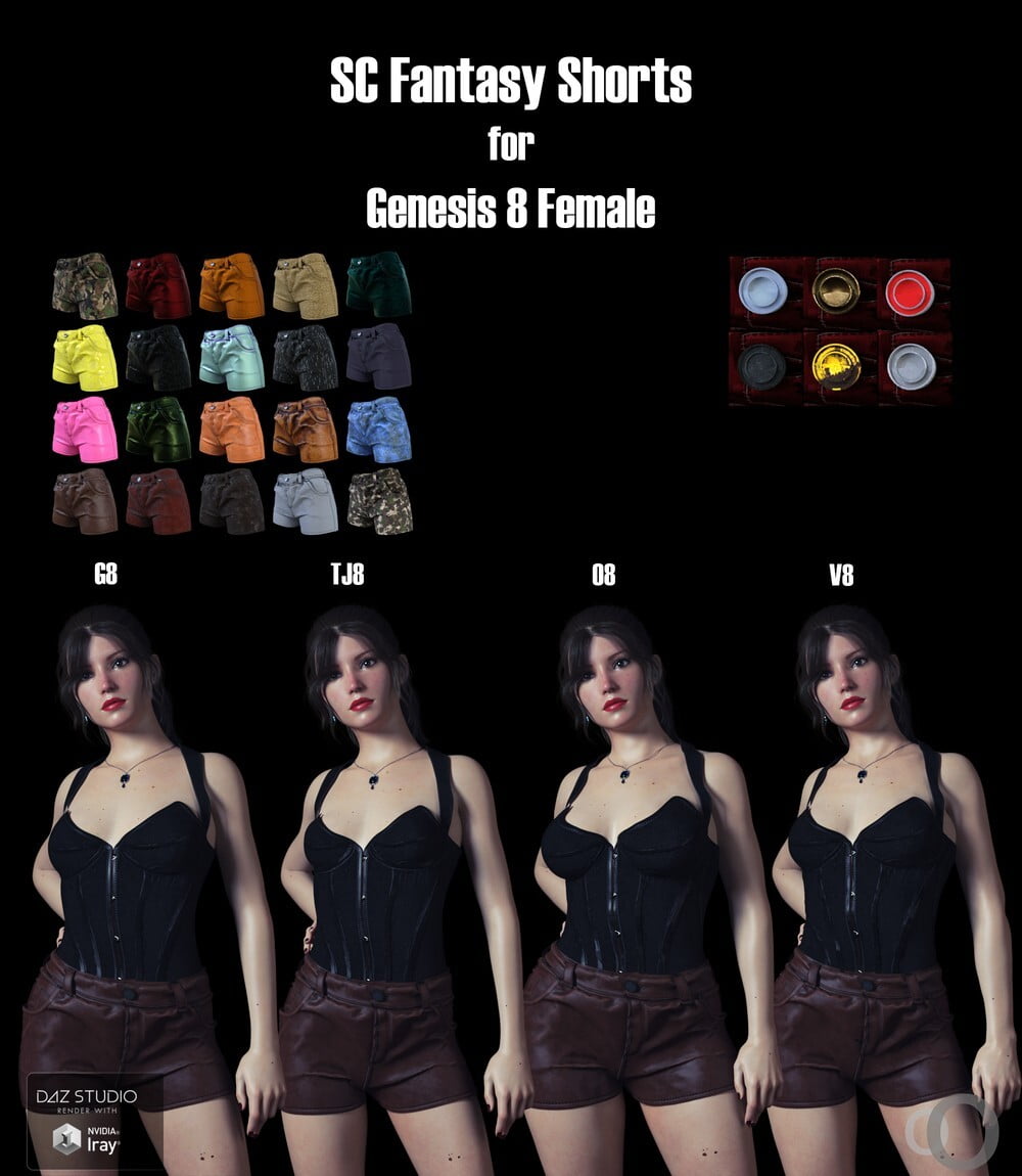 SC Solo Fantasy Shorts for Genesis 8 female