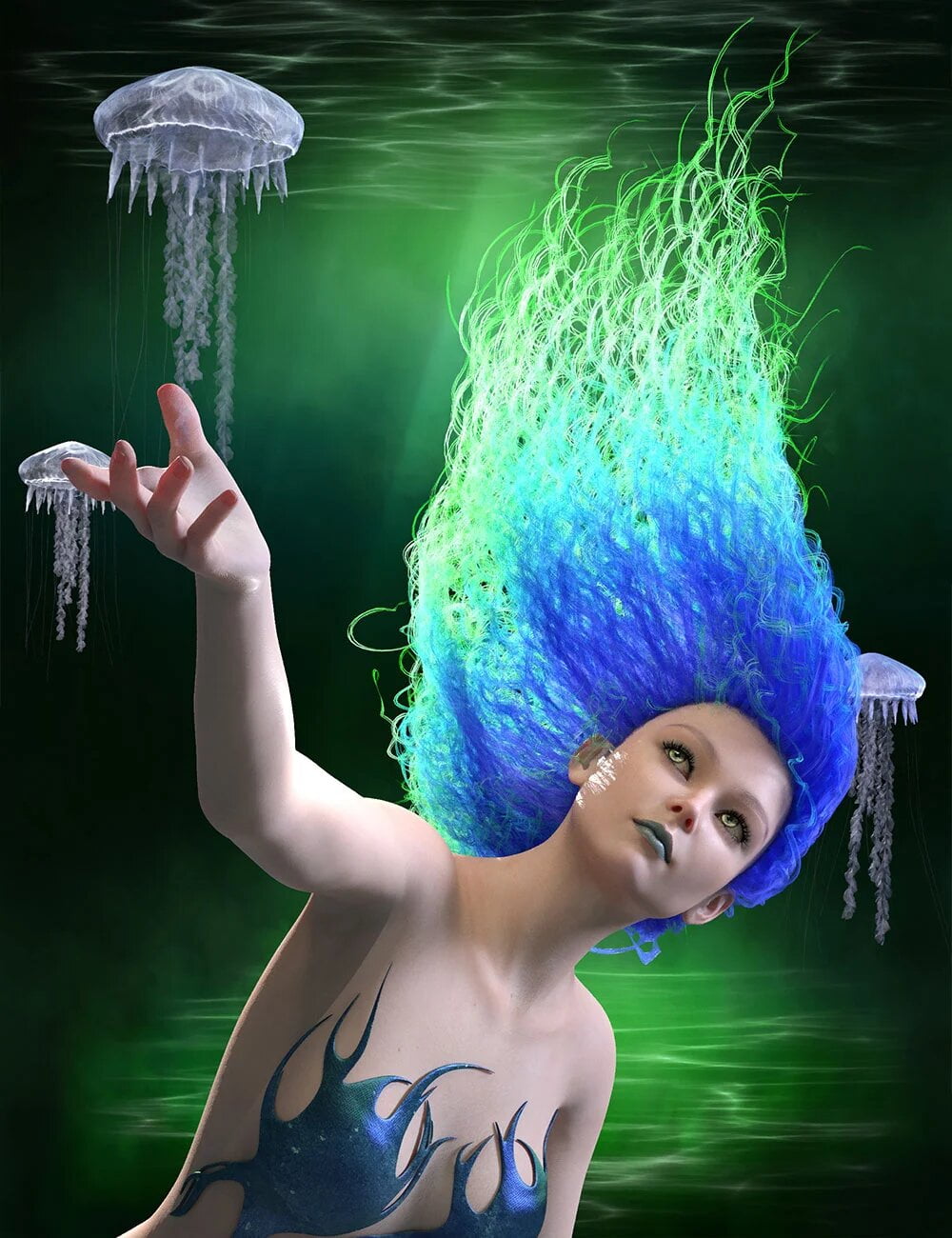 Selkie Hair for Genesis 8 with dForce