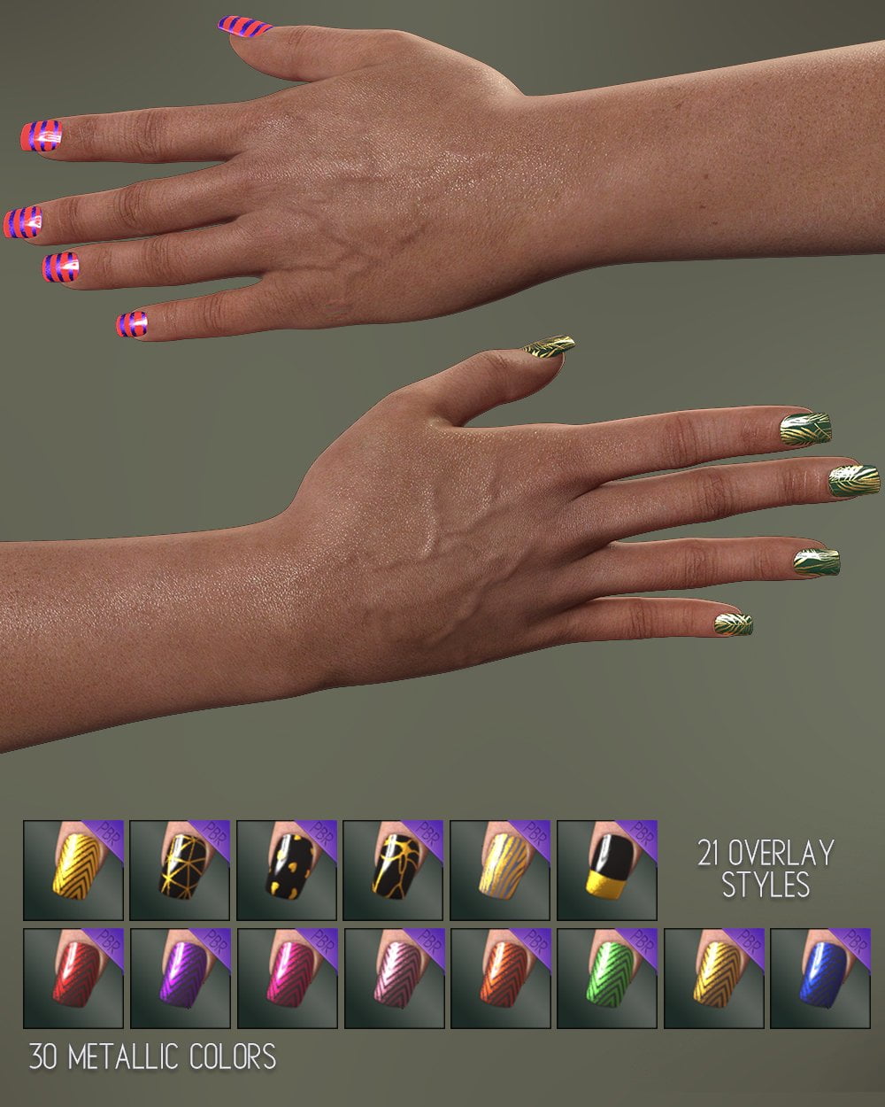 TMHL Nails 2 Merchant Resource for Genesis 8.1 Female