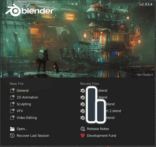 Blender basics splash screen