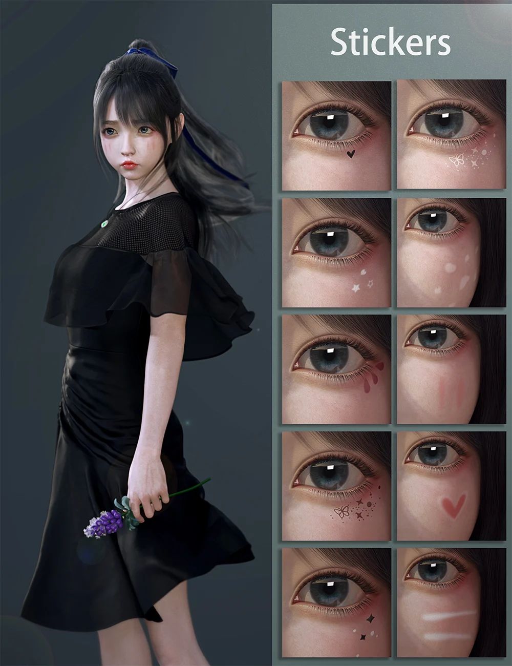 Shiina Character and Expressions for Genesis 8.1 Female