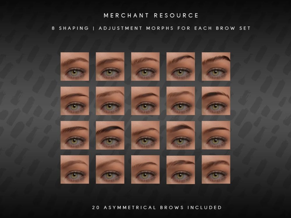 Beautiful Brows II Merchant Resource for Genesis 8 and Genesis 8.1 Females