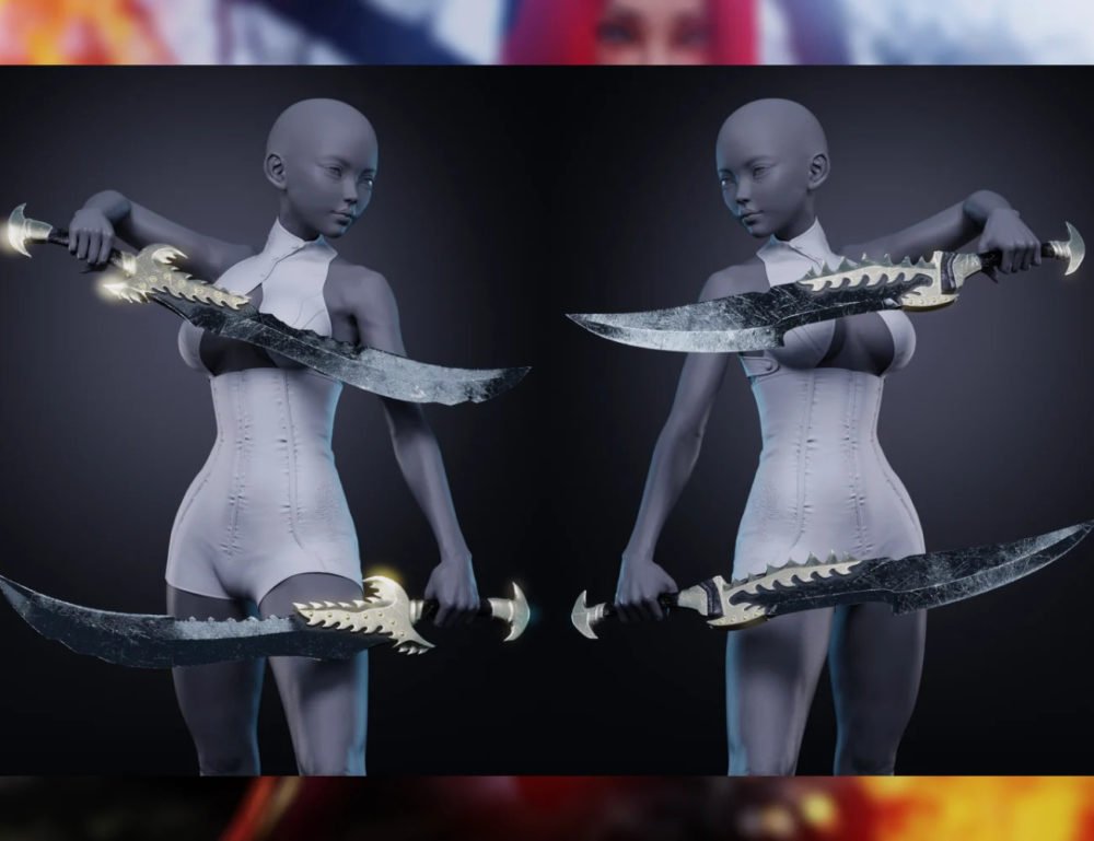 Crimson Blades for Genesis 8 and 8.1 Females