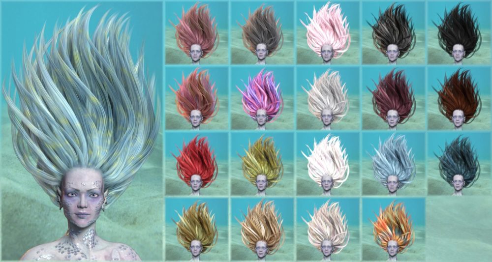 dForce Marina Mermaid Hair for Genesis 8 Females