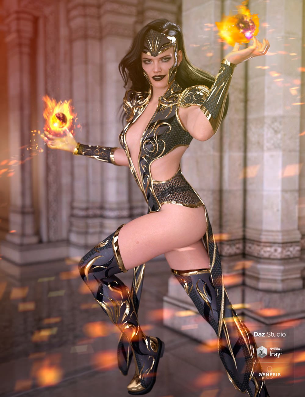 dForce Ember Caller Outfit for Genesis 8 and 8.1 Females