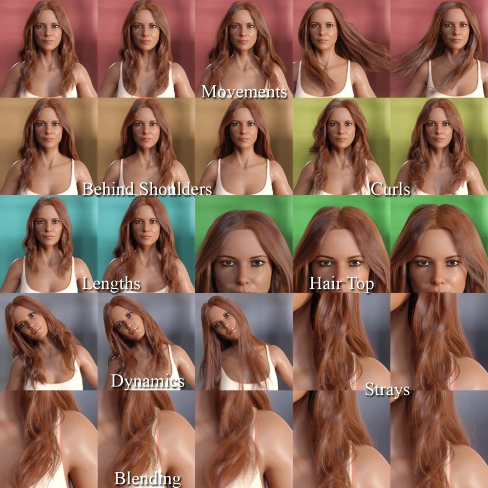 dForce Kensington Hair for Genesis 8 and 8.1 Females