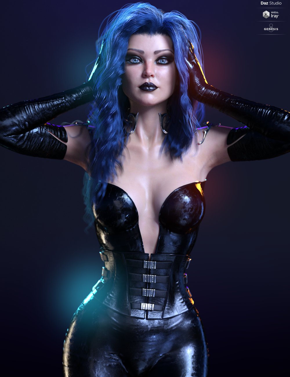 dForce Sanzu Hair for Genesis 8 Females