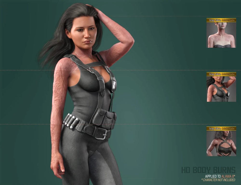 HD Body Burns for Genesis 8 and 8.1 Females