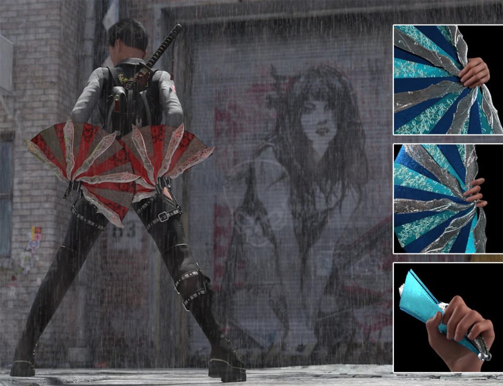 Kogarashi: War Fans and Poses for Genesis 8.1 Female