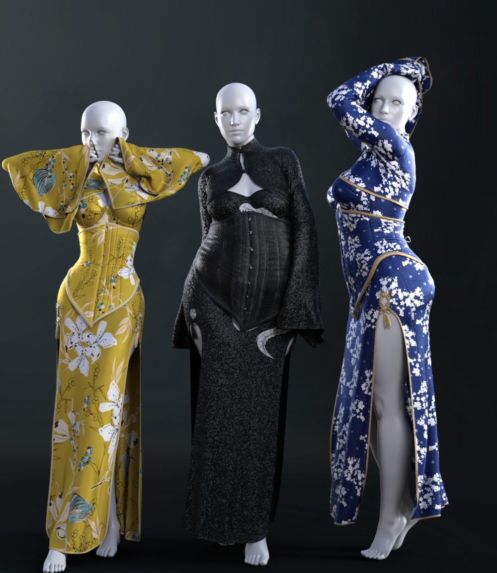 Midnight Kimono dforce outfit for Genesis 8 & 8.1 Female(s)