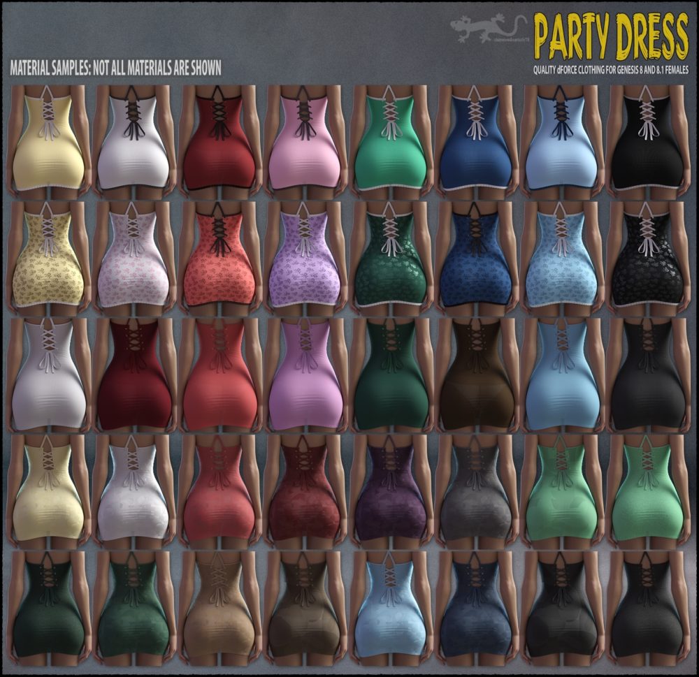 dForce Party Dress for Genesis 8 and 8.1