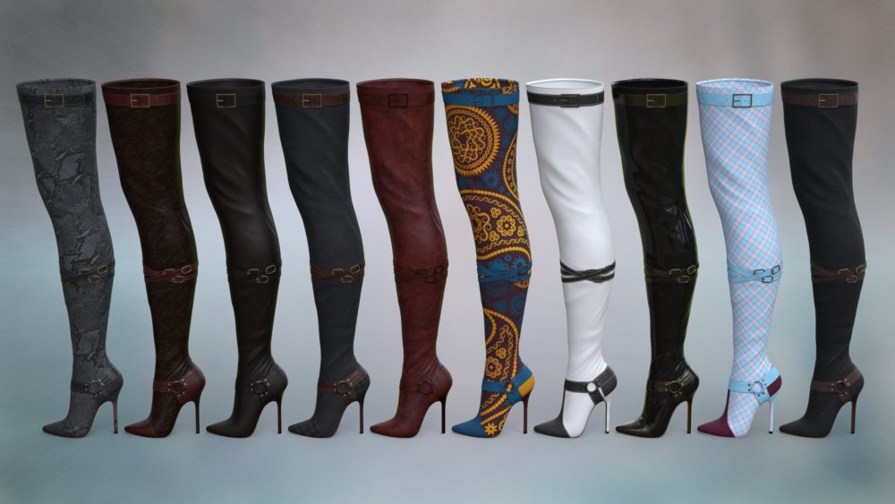 Vertigo High Heel Boots for Genesis 3, 8 and 8.1 Females