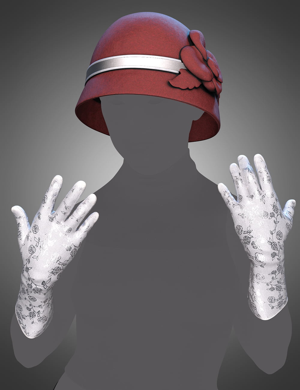 Vintage Hats and Gloves for Genesis 8 and 8.1 Females
