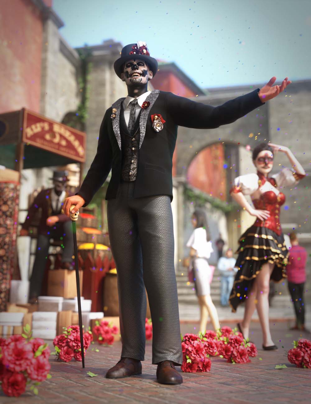 Dia de los Muertos Outfit for Genesis 8 and 8.1 Males