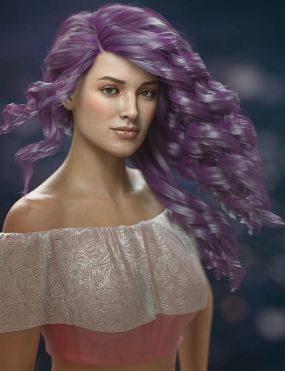Gloriana Hair for Genesis 3, 8, and 8.1 Females