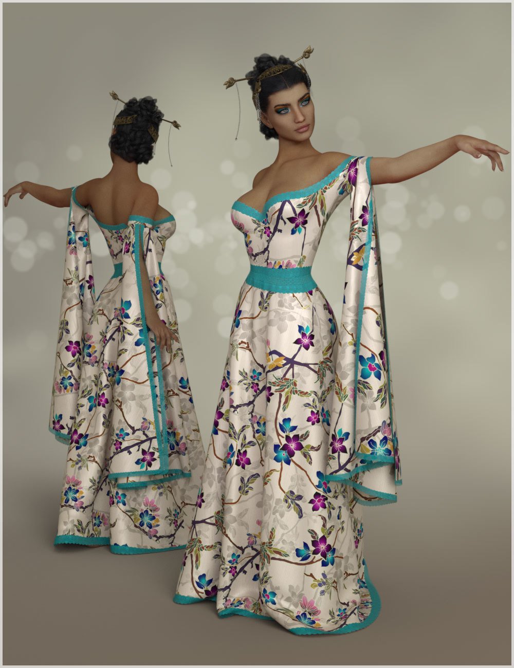 Elegance For dForce July Gown for Genesis 8 Females